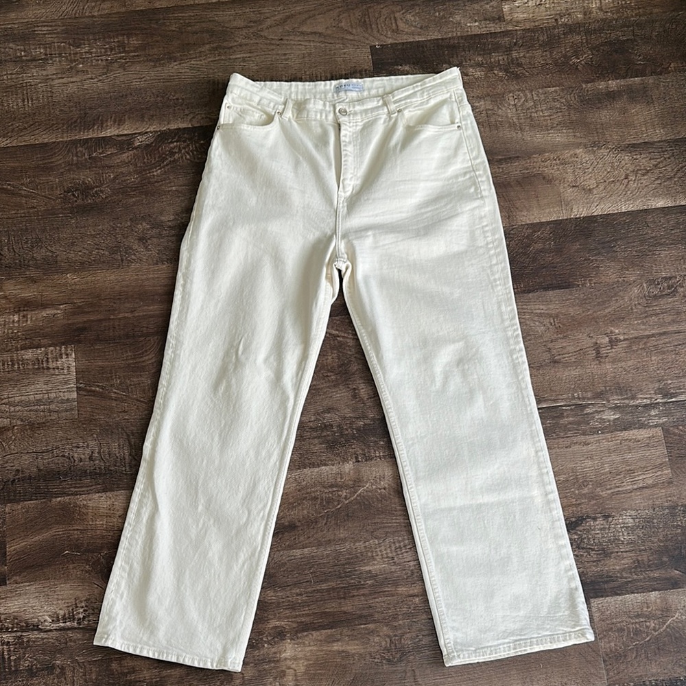 Primark Women's Straight Leg Jeans - Cream